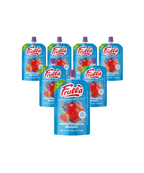 Frutta frullata Mela Fragola Mirtilli - Pack 18 pezzi
