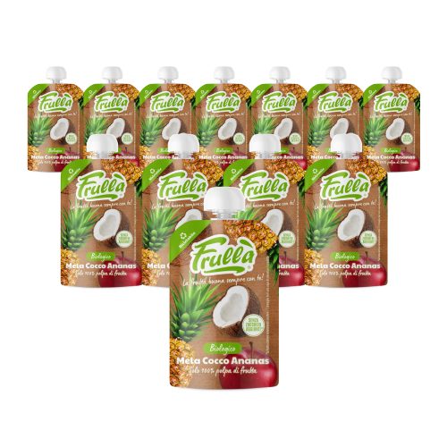 Frutta Frullata Mela Ananas Cocco Biologico - Pack 18 Pezzi