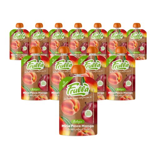 Frutta Frullata Mela Pesca Mango Biologico - Pack 18 Pezzi