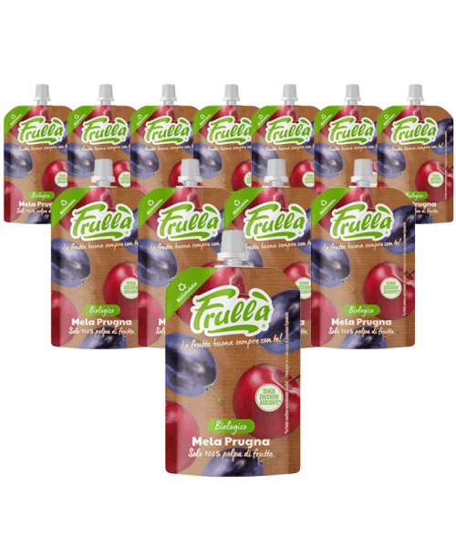 Frutta Frullata Mela Prugna Biologico - Pack 18 Pezzi