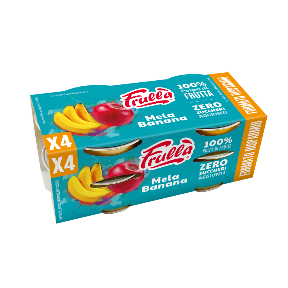 Polpa di Frutta Formato Dispensa x4 Mela Banana – 4x100g