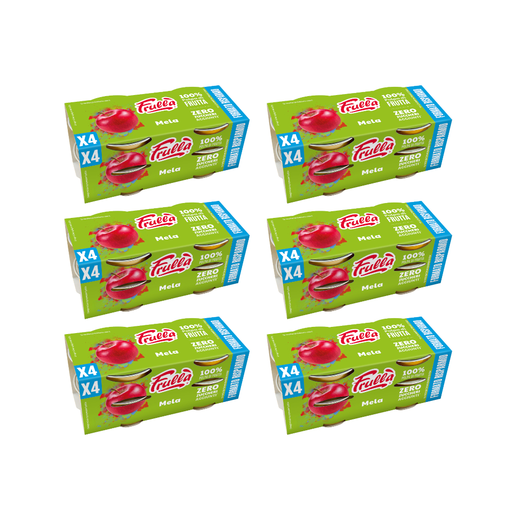 Polpa di Frutta Formato Dispensa x4 Mela – 4x100g Pack 6 pezzi