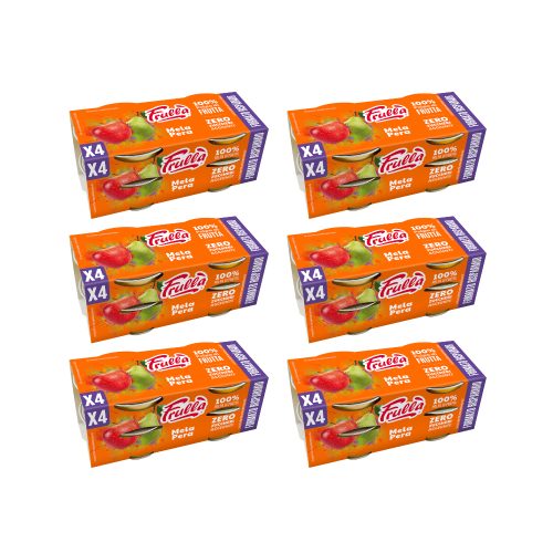 Polpa di Frutta Formato Dispensa x4 Mela Pera – 4x100g Pack 6 pezzi