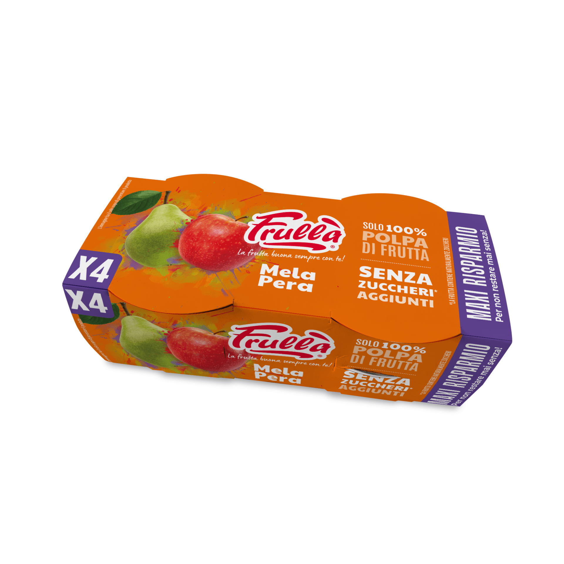 Polpa di Frutta Formato Dispensa x4 Mela Pera – 4x100g